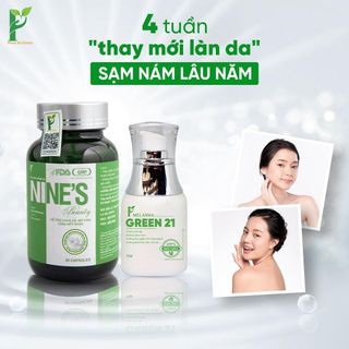 [COMBO] 1 HỘP VIÊN UỐNG TRẮNG DA NINE’S BEAUTY + 1 MELASMA GREEN 21 - PHAN AN GREEN