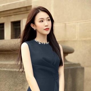 Đầm xòe cườm cổ sang trọng