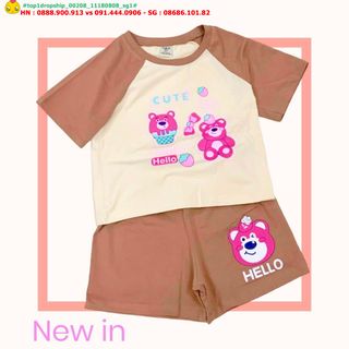 💖Hàng sỉ SG💖 Bộ short bé gái, chất thun cotton 4 chiều, in gấu kute, size 8-12, top1dropship_00208_11180808_sg1 giá sỉ