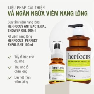 SỮA TẮM VIÊM NANG LÔNG HERFOCUS 3% GLUCONOLACTONE (PHA) 500ML