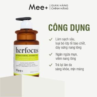 SỮA TẮM VIÊM NANG LÔNG HERFOCUS 3% GLUCONOLACTONE (PHA) 500ML