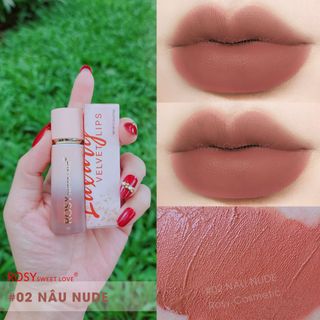 [COMBO QUÀ TẶNG 39] 1 SON KEM LÌ LUXURY + 1 SON SÁP LÌ SWEET LOVE - ROSY
