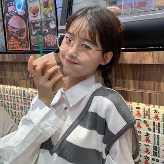 Kính giả cận nam nữ hottrend gọng tròn phong cách Ulzzang mắt kính không độ chống tia UV đẹp 019