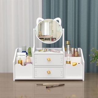 Kệ mỹ phẩm Gỗ 6 ngăn gương Tai Mèo