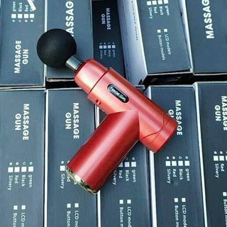 Súng massage 4 đầu nút bấm lõi đồng (có logo)