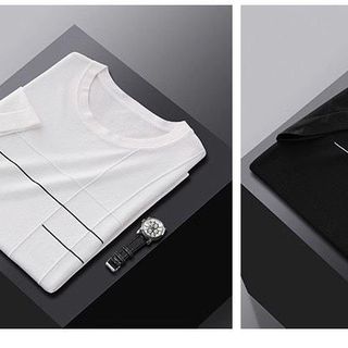ÁO ĐEN VÀ TRẮNG CHẠY NHÍP CỔ TRÒN SIÊU ĐẸP