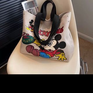 Túi Tote Vải Canvas Cỡ Lớn In Hoạt Hình Mickey Thời Trang Cho Nữ