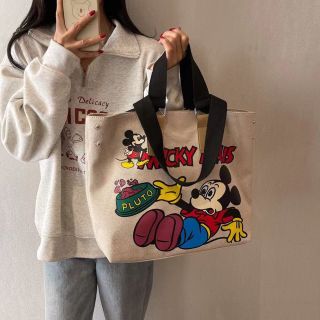 Túi Tote Vải Canvas Cỡ Lớn In Hoạt Hình Mickey Thời Trang Cho Nữ