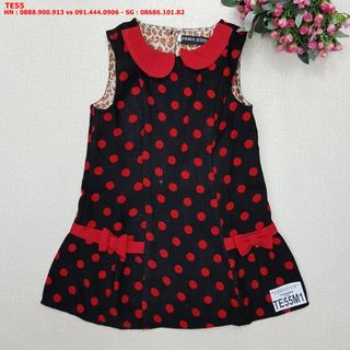 💖SỈ VKIDS💖 Váy dạ kẻ cổ sen bé gái ,dáng chữ A sát nách, túi hông , hiệu TE , size 2t-6t, ri 5, TE55_17140908_sg1 giá sỉ