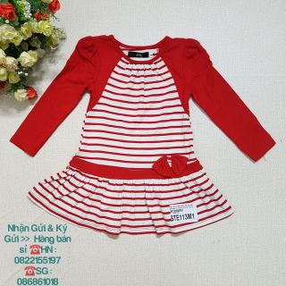 💖SỈ VKIDS💖 Váy cotton dài tay bé gái màu đỏ, dáng chữ A, hiệu TE , size 1t-5t , ri 5, TE113_10580908_sg1 giá sỉ