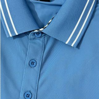 Áo thun nam cổ trụ trơn, bo kẻ - chất liệu mềm mịn, thoáng mát, thấm hút tốt - thời trang ZMODE - Màu Xanh Dương