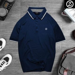 Áo POLO thời trang nam ZMODE1 bo kẻ, chất vải thấm hút tốt - Màu Xanh Đen