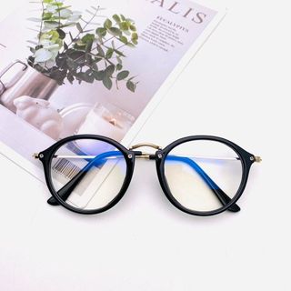 Kính cận thời trang nam nữ gọng tròn, mắt kính không độ chống tia UV phong cách Hàn Quốc 074