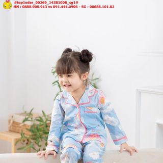 ☘️Hàng sỉ HN☘️ Bộ pizama bé gái, toàn màu cute, chất thô lụa mềm, mịn, xịn sò, size 1t-10t, top1oder_00269_14381008_sg1 giá sỉ