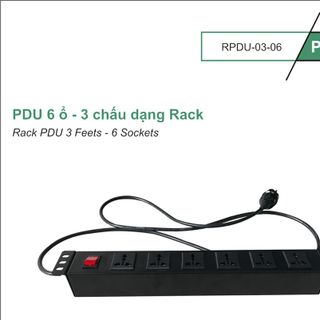 Ổ cắm điện PDU 6 ổ - 3 chấu dạng lắp tủ Rack