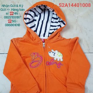 💖SỈ VKIDS💖 Áo khoác bé gái có khoá chất da cá ,dài tay, có mũ thêu chữ, màu cam, size bé 1t-2t, S2A14401008_17051008_sg1 giá sỉ