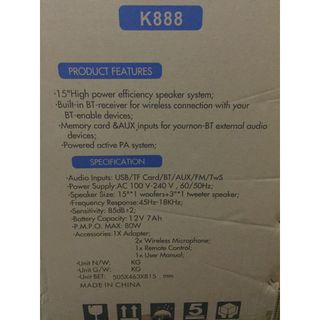 Loa kéo  di động Karaoke GVA K888 K888 Bass 40,15 inch, 2 míc, vỏ gỗ đẹp hiện đại, âm thanh tốt. Ba đường tiếng