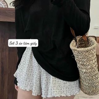 SÉT 3 ÁO TĂM GIẤY DÀI TAY 1 sét 3 chiếc HN-016