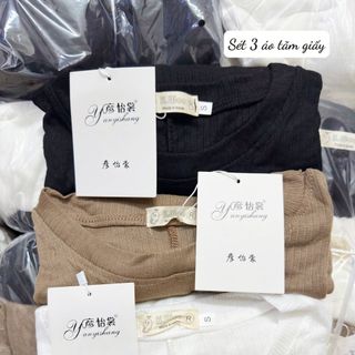 SÉT 3 ÁO TĂM GIẤY DÀI TAY 1 sét 3 chiếc HN-016