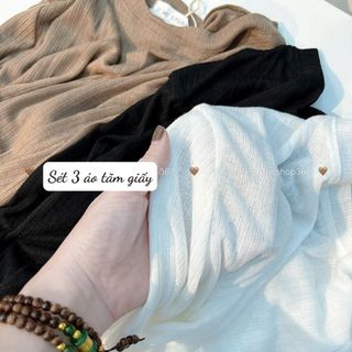 SÉT 3 ÁO TĂM GIẤY DÀI TAY 1 sét 3 chiếc HN-016