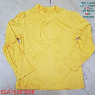 💖SỈ VKIDS💖 Áo thu đông bé gái, dài tay chất thun lạnh, cổ cao 3 phân, màu vàng, size 3t-4t, S2A16281008_09371108_sg1 giá sỉ