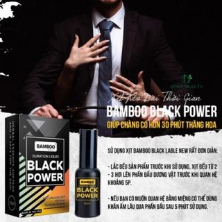 Chai xịt kéo dài quan hệ Bamboo Black Power 15m, chống xuất tinh sớm 100% chính hãng, tặng kèm bao cao su cao cấp