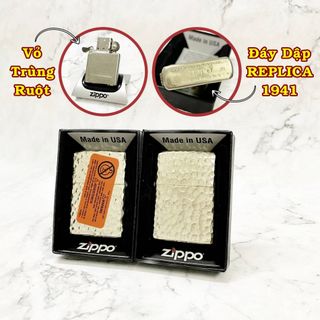 BẬT LỬA ZIPPO MỸ REPLICA 1941 VÂN GÕ BÚA 5 MẶT - RUỘT USA (CÓ TEM ĐỎ) - (XÀI XĂNG) #BẠC giá sỉ