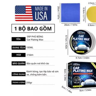 Sáp Phủ Bóng Sơn Xe - Đánh bóng ô tô - Phủ bóng xe Tạo Hiệu Ứng Khúc Xạ, Sơn Sáng Bóng, Tẩy Vết Xước