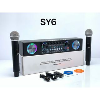 Soundcard kèm loa 2 mic ko dây SY6