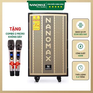 Loa Kéo Nanomax K-368 Bass 40cm 400w kèm 2 micro.