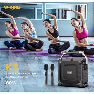W-King K3 – Loa Karaoke xách tay công suất 80W kèm 2 micro.