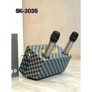Loa Bluetooth SK-2035 , Có Sẵn 2 Micro Không Dây , Hát Karaoke Nghe Nhạc Bass Cực Đỉnh - Chuẩn qixi