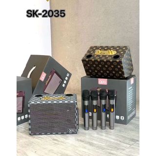 Loa Bluetooth SK-2035 , Có Sẵn 2 Micro Không Dây , Hát Karaoke Nghe Nhạc Bass Cực Đỉnh - Chuẩn qixi