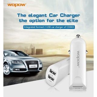 Củ sạc 2 cổng usb (1A-2.1A) wopow chính hãng CD003