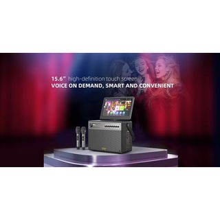 LOA BLUETOOTH KARAOKE W-KING V5 New 2022 (Màn hình cảm ứng Android, 2 Micro không dây)