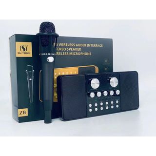 Combo thu âm kèm hai míc không dây, loa bluetooth,, míc hát kèm loa   Combo Thu Âm SU-YOSD Z8 (SoundCard + Micro + Loa)