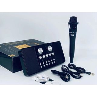 Combo thu âm kèm hai míc không dây, loa bluetooth,, míc hát kèm loa   Combo Thu Âm SU-YOSD Z8 (SoundCard + Micro + Loa)