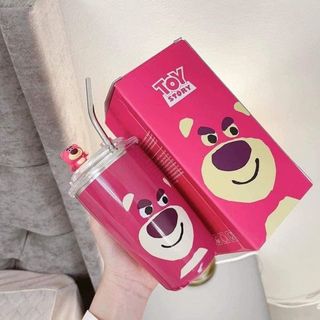 Bình nước giữ nhiệt gấu dâu Losto, ly giữ nhiệt gấu dâu cao cấp 480ml giữ nóng lạnh