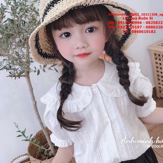 ☘️Hàng sỉ HN☘️ Áo sơ mi trắng bé gái, chất đũi mềm, mát thấm hút mồ hôi, size 7-12, top1order_00002_10211208_sg2 giá sỉ