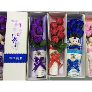 Hoa hồng 5 bông 2016 rose + gấu
