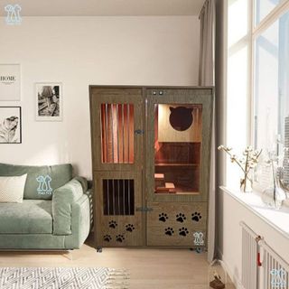 Chuồng Mèo Gỗ MDF Cốt Lõi Xanh Chống Ẩm, Nhà Cho Thú Cưng Giá Tại Xưởng Không Cần Lắp Đặt