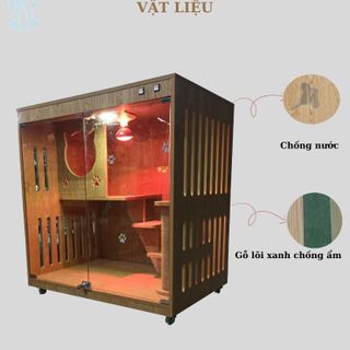 Chuồng Mèo Gỗ MDF Cốt Xanh Chống Ẩm, Nhà Cho Thú Cưng Giá Xưởng Không Cần Lắp Đặt