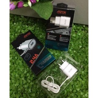 Củ sạc liền dây IP 2.4A Aspor (A802) new