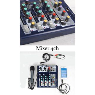 F4-USB 4 Kênh Mixing Console Thiết Bị Âm Thanh Chuyên Nghiệp DJ