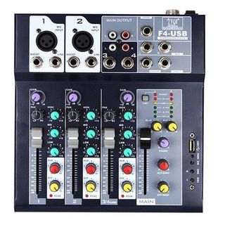 F4-USB 4 Kênh Mixing Console Thiết Bị Âm Thanh Chuyên Nghiệp DJ