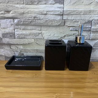 Bộ Đồ Dùng Phòng Tắm Gốm Xứ 3Món Phong Cách Hiện Đại Gồm Bình Xà Phòng, Dĩa Xà Phòng, Ly , Nhận In LoGo Theo Yêu Cầu ( Hàng, Giá Tận Xưởng )