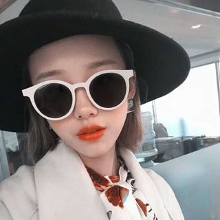 Kính mắt râm mát nữ nam thời trang Hàn Quốc mắt tròn cá tính chống tia UV400 phong cách Ulzzang đẹp 001