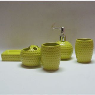 Bộ Đồ Dùng Gốm PhÒng Tắm 5Món IN LOGO THEO YÊU CẦU với Phong Cách Châu Âu Gân Sò ( Hàng, Giá Tận Xưởng )