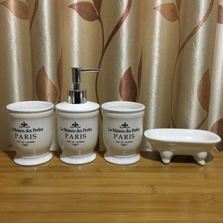 Bộ Đồ Dùng Gốm Phòng Tắm Hotel IN LOGO THEO YÊU CẦU Với Phong Cách Âu Hoàng Gia. ( Hàng,Giá Tận Xưởng )