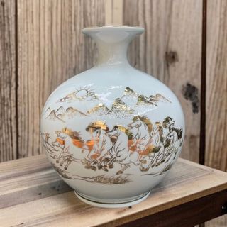 Bình hút lộc 26cm vẽ cảnh vàng kim gốm sứ Bát Tràng Duy Anh